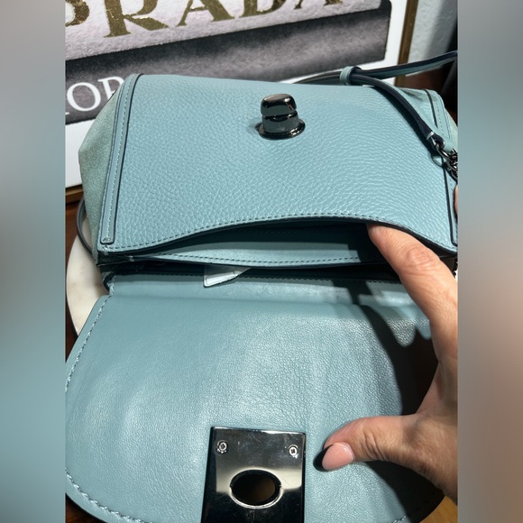 Coach GUC Drifter Top Handle Satchel w/ Shoulder Strap Turquoise - Picture 8 of 11